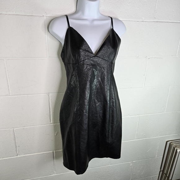 Super Down Revolve Black Vegan Faux Leather Dress - Picture 12 of 12